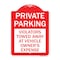 Signmission Private Parking Violators Towed Away at Vehicle Owners Expense, A-DES-RW-1824-23259 A-DES-RW-1824-23259 - alternate 1